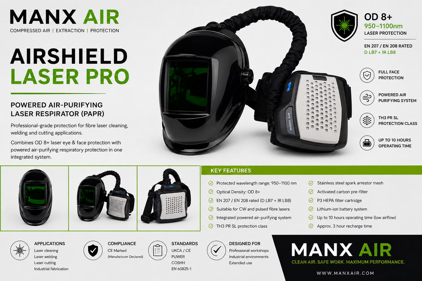 Powered Air-Purifying Laser Respirator (PAPR)